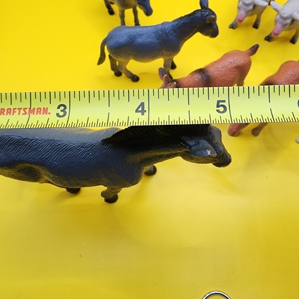 9 Animals Mixed Toy Lot Cows Donkeys Sheep Goats Elk 3-5 Inch - Picture 5 of 6